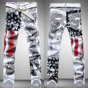 Fashion Hot Mens Designer Jeans Men Denim met Wings American Flag Plus Size OBPP