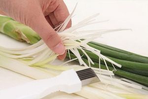 Coupe-légumes à oignon chaud, trancheur multi-hachoir, couteau de cuisine à échalotes tranchantes, outils de déchiquetage, couverts en tranches