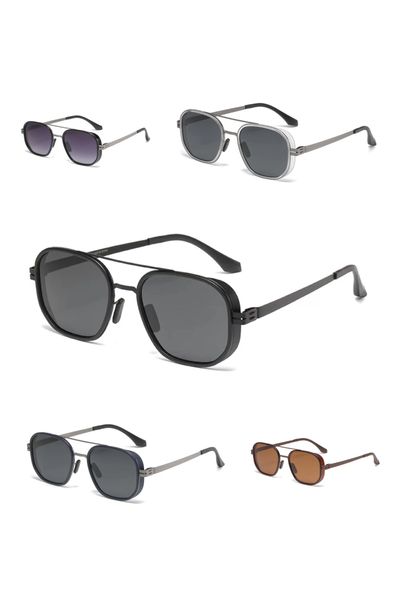 Venta caliente de moda todo tipo de gafas de sol de aviador sin tornillos diseño de marco de metal de alta elasticidad gafas de sol polarizadas anti-UV avanzadas