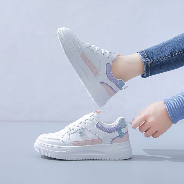 Chaussures de sport pour femmes hotsale à la mode Blanc-rose Blanc-violet printemps chaussures de sport baskets Color48