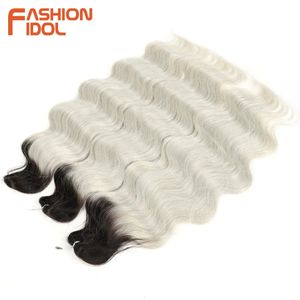 Fashion Idol 24 inch Body Wave Crochet Braids Hair Synthetic voor zwarte vrouwen diep water Ombre Braiding Fake 240419