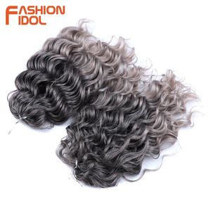 Idol mode idol profond torsion ondulée crochet cheveux synthétiques afro tresses bouclées ombre brun 10 pouces tresses 240410