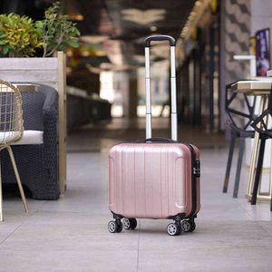 Estuche pequeño de pulgadas de moda con ruedas Mini maleta de cabina para mujer Chasis Trolley Contraseña Equipaje Caja de cosméticos J220707