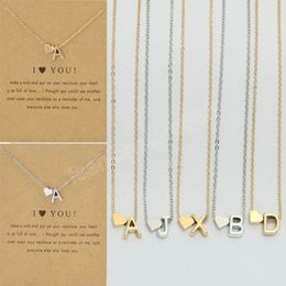 Mode lettre initiale colliers pour femmes or argent couleur coeur 26 Alphabet pendentif tour de cou femme fête bijoux cadeau