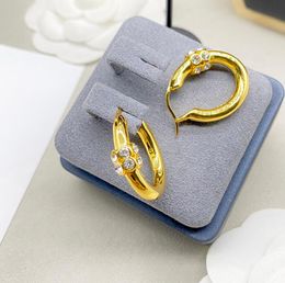 Fashion Ins Style Hoop Huggie Earrings Stud Classic Designer Circle With Diamond Dangle oorbellen goud verzilverd voor dames feestjuwelen