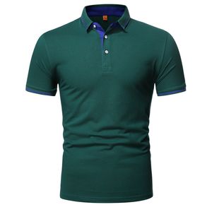 Mode-ins stijl solide kleur polos t-shirts voor mannen slanke fit kontn revers korte mouw casual fitting golf polo t-shirt h203