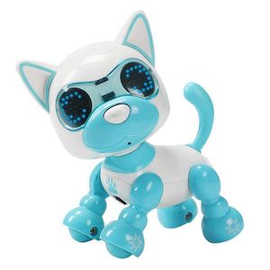 Fashion Intelligent Puzzle Pet Dog Child Robot Dog Pet Toy LED Eyes Sound Puppy Record Educational Toy Birthday Gifts for Baby LJ201105