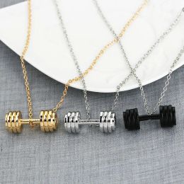 Mode interesse barbell ketting vrouw Zuid -Amerikaanse stijl gouden verzilverde hanger hangende heren kettingen accessoires sieraden voor vriend cadeau 3 kleuren