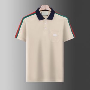 Moda Italia Diseñador Verano Polo Camisa de manga corta Hombres Polo Camisetas Sueltas Sólido Hip Hop Casual Negocios Deportes High Street Hombres Polos Camisas