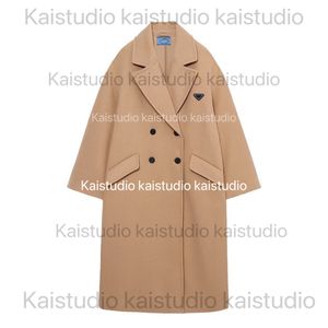 Manteau coupe-vent mi-long en laine pour femme, Design polyvalent et décontracté, unisexe, automne/hiver 2023