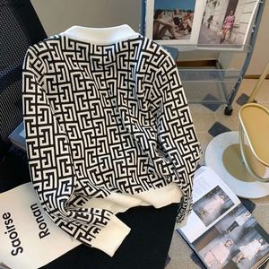 Cardigan tricoté en Jacquard pour femme, pull à manches longues et col rond, Vintage, Chic, à la mode, automne 2022