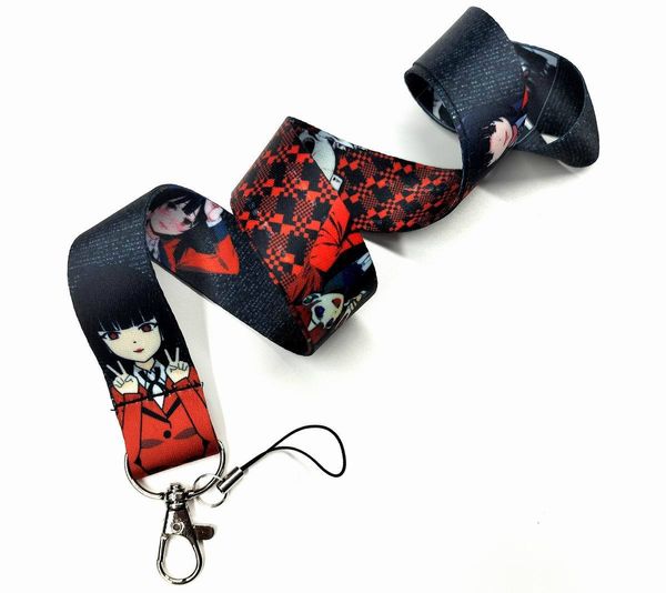 LLavero de correa con estampado de Anime japonés a la moda, cordones de cinta para llaves, tarjeta de identificación, correas para bolso de teléfono, lazo de cuerda colgante, soporte para insignia