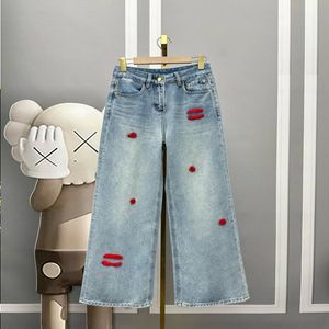 Mode jeansbrief been dames hoog flocking trendy gepersonaliseerde jeans recht nieuwe taille gncvs