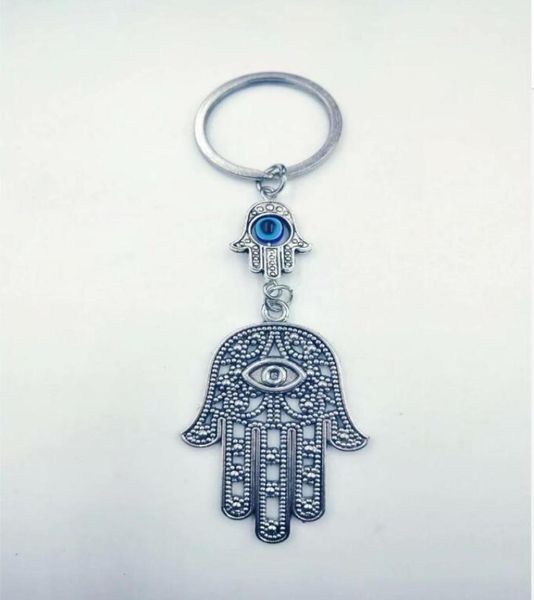 Bijoux de mode Angel Wings Evil Eye Hamsa Fatima Hand Charm Diy Keychainsilver Tone Key Chain Keyring Fashion Pendant Bijoux 9628174