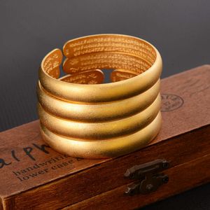 Joyería de moda 2021, joyería de tendencia, 24 k, oro sólido fino Gf, brazalete mate, brazalete para mujer, brazaletes Retro de alta calidad Q0717