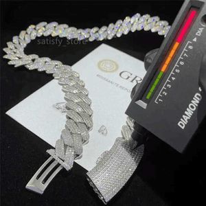 Mode sieraden 3ex d kleur vvs moissanite cubaanse ketting met hiphop aangepaste maat 925 zilveren ketting voor mannen vrouwen