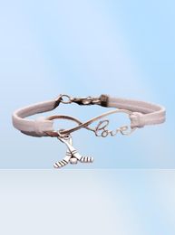 Bijoux de mode Ancient Silver Hockey Sport Bracelet Bracelet Bracelet Bijoux Velvet mixte Infinity Love 8 Bangle 6526338