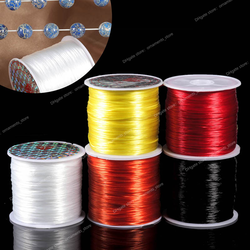 Cordão de miçangas de cristal elástico forte de 393 polegadas / rolo de 1 mm para pulseiras Colar de fio elástico para fazer joias DIY Cabos para fabricação de joias Descobertas de joias