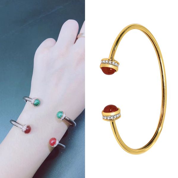 Bijoux de mode Bracelets Pour Femmes Bracelets De Taille Réglable Personnalisé Type Perle Rouge Ronde Cadeaux De Mariage En Gros Marque De Luxe Or Couleur Incrusté Exquis