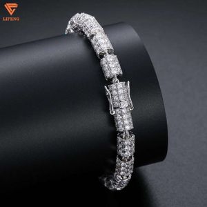 Pulseras de joyería de moda Pasan la prueba de diamantes Hip Hop Pulsera personalizada Plata de ley 925 d Vvs1 Moissanita brillante