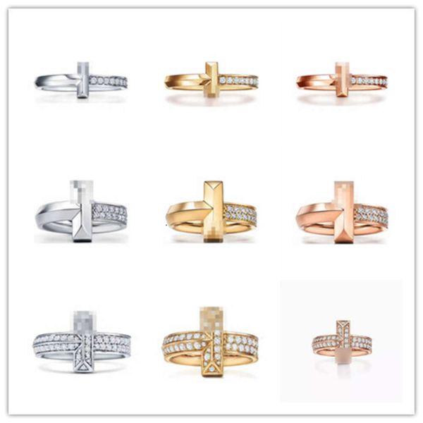Branche de marque de bijoux de bijoux: T-Series large, étroite, style simple classique en forme de cœur, femmes, anneau de charme neutre, le meilleur cadeau de vacances