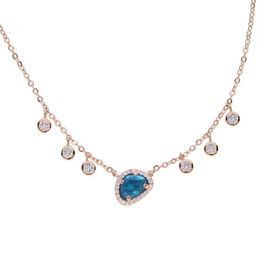gioielli di moda regalo di chrimstams pietra preziosa irregolare blu pietra bianca cz goccia choker dichiarazione elegante gioielli da donna collana305r