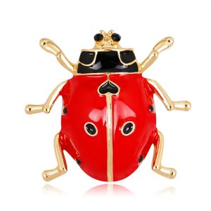 Bijoux de mode créatif dessin animé coccinelles broche émail rouge insecte revers Corsage broche mignon robe décoration broches pour les femmes