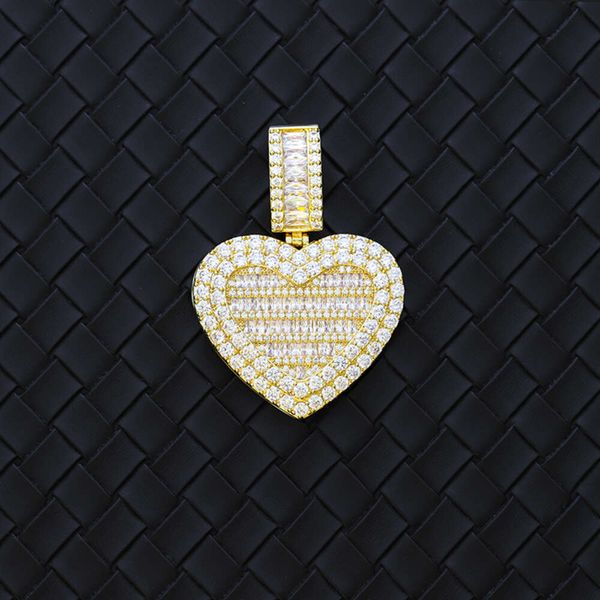 Bijoux de mode D Couleur VVS Moisanite Diamond Gold plaqué Sier Collier Photo Pendant pour Hiphop Mens