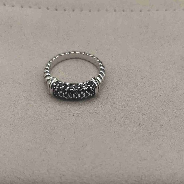 Bijoux de mode Designer Diamant Noir Blanc Bague Anneaux Diamant Femmes Hommes Haute Qualité Platine Plaqué