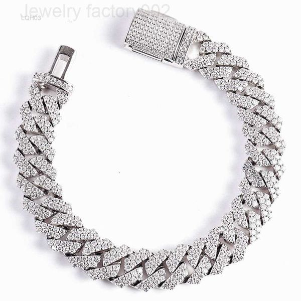 Joyería de moda Diseñador Collares pendientes Plata de ley 925 Nuevo Moissanite Full Diamond Cuba Cadena Pulsera Hiphop Hip Hop Tendencia Joyería de plata en Europa An