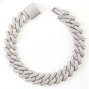 Mode sieraden diamant mannen kettingen Cuban Link Chain 925 Sterling Silver Miami Iced Out 15mm VVS Moissanite Cuban Link Chain