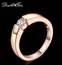 Joyas de moda Doble Fair Princess Cut Stone Engagement Anillos para Rose Gold Color Women39s Anillo Joyería DFR4006380131
