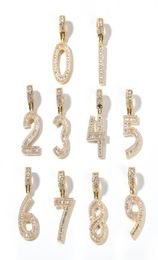 Модные ювелирные изделия, заполненные золотом, 09, кулон с номером, ожерелье, комбинированные буквы, CZ, кулон, ожерелья, цирконий, подарок, аксессуары для рэпера7765808