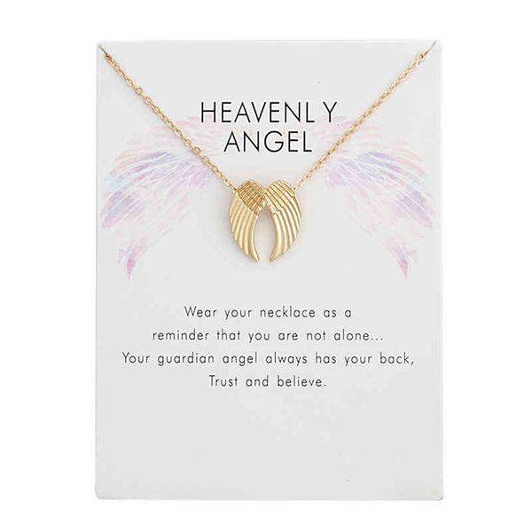 Joyería de moda ángel celestial collar de alas de ángel deslizante para mujeres G1206