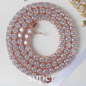 Mode sieraden hiphop ketting pass diamant tester 5 mm vvs moissanite ijs uit tennisketen voor mannen vrouwen fd1