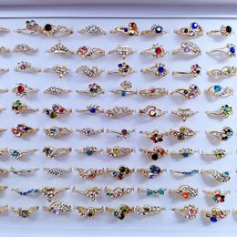 Joias da moda kc anéis de diamante dourados estilos simples anel