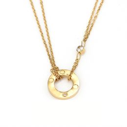 Bijoux fantaisie amour diamant pendentif collier pour hommes et femmes Double chaîne colliers bouchon à vis Couple cadeau
