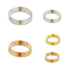 Paar Unisex Designer Manchet Schroef Staallegering Goud Mode-sieraden Liefdesring Roestvrij Luxe Klassiek Vervagen Nagel Verguld Zilver Kristal y9yC#