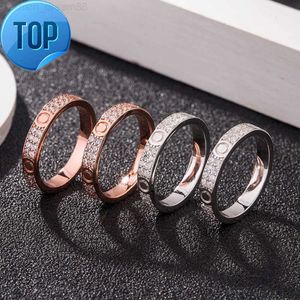 Joyería de moda Anillo de moissanita S925 Tarjeta de plata esterlina Anillo de amor para hombres y mujeres Anillo de diamante con tornillos perforados con incrustaciones en el anillo Envío gratis