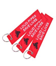 Bijoux fantaisie moto porte-clés tuyaux bruyants sauver des vies porte-clés bijoux broderie porte-clés Aviation cadeau llavero porte-clés 3161322