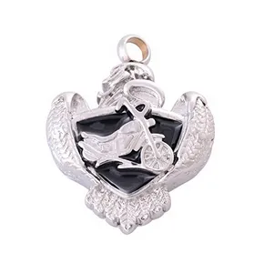 Mode-sieraden ketting roestvrij staal kan open hartvormige motorfiets crematie sieraden fles as hanger souvenir ketting