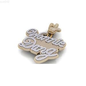 Colliers de bijoux de mode Pendentif personnalisé et nom avec placage d'or et d'argent 14 carats