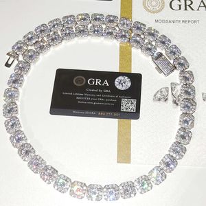 Colliers de bijoux de mode personnalisés Hip Hop 13mm Vvs Moissanite 925 chaîne en argent Sterling Bling glacé hommes collier de diamant