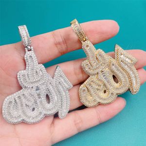 Pendants de bijoux de mode Grand nom Sterling Sier Big Hip Hop Iced Out Custom Moisanite Pendant Letter Men