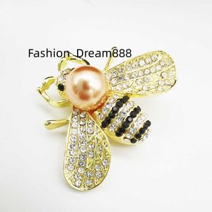 Bijoux de mode strass imitation perle encart or alliage cristal broches abeille broche broches pour les femmes