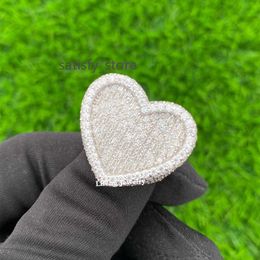 Mode sieradenring hart vorm wit geel rosé vergulde 925 zilveren vvs stokbrood moissanite ring voor cadeau