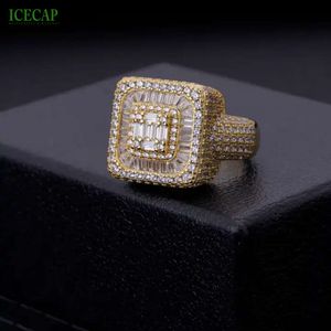 Bijoux de mode anneaux Hiphop plein diamant bijoux de charme 925 argent Sterling glacé Moissanite anneau pour hommes