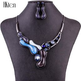 Ensemble de bijoux de mode Collier de haute qualité pour les femmes bijoux de bijoux en cristal multicolore Unique Design Party Gift306V