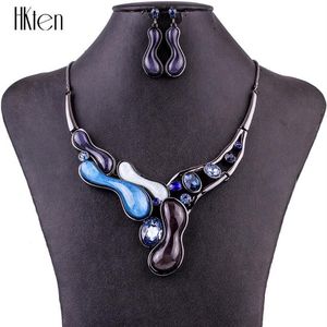 Ensembles de bijoux à la mode, collier de haute qualité pour femmes, bijoux en résine de cristal multicolore, Design Unique, cadeau de fête 254N