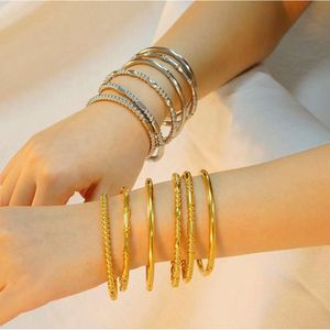 Mode sieraden roestvrijstalen bangle armband goud en sier meerdere ontwerpen titanium stalen armbandcadeau voor haar